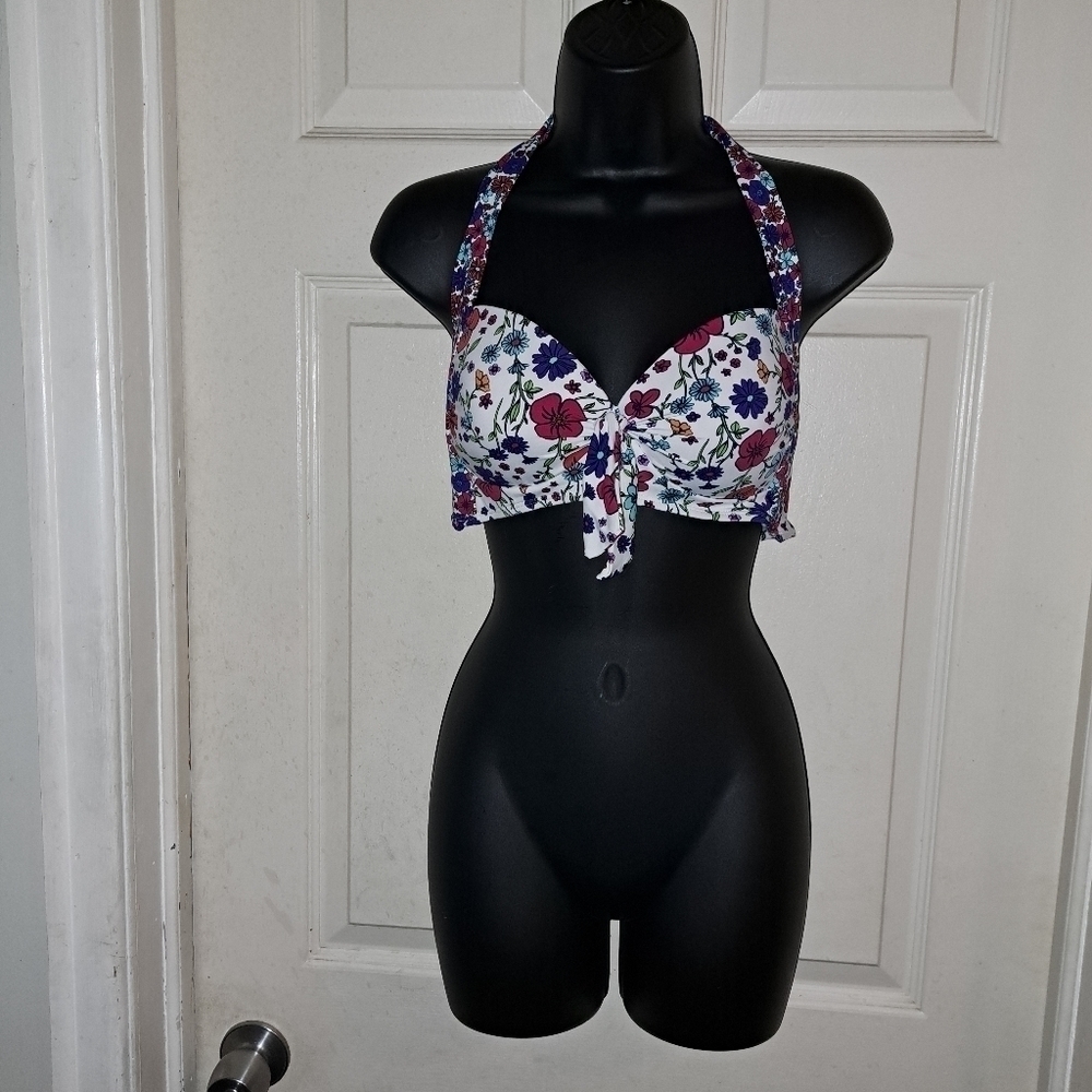 Liz Claiborne floral bikini top size medium